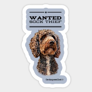 Cockapoo / Doodle Dog Sock Thief Sticker